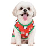 KUTKUT Christmas Style Small Dog Shirt | Vest Sleeveless Snowflakes Printed Soft Texture T- Shirt for Yorkie, Maltese, Shih Tzu etc.